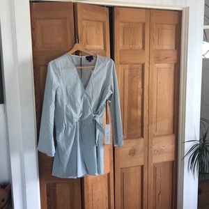 LUMIERE jumpsuit/romper NWT, LG Denim with stripes